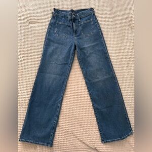 J. Crew Full Length Wide-Leg Blue Jeans